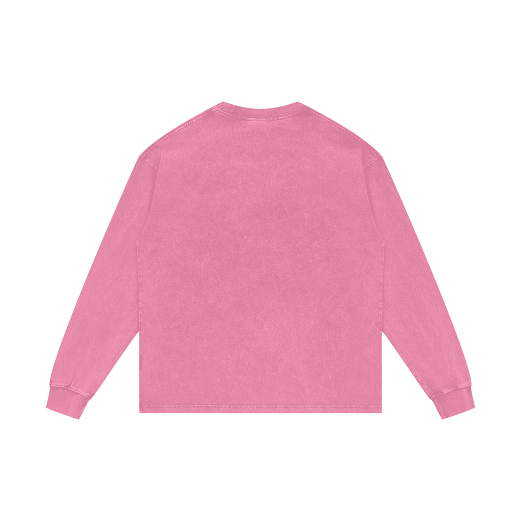 MEN'S ACID WASH PINK LONG SLEEVE