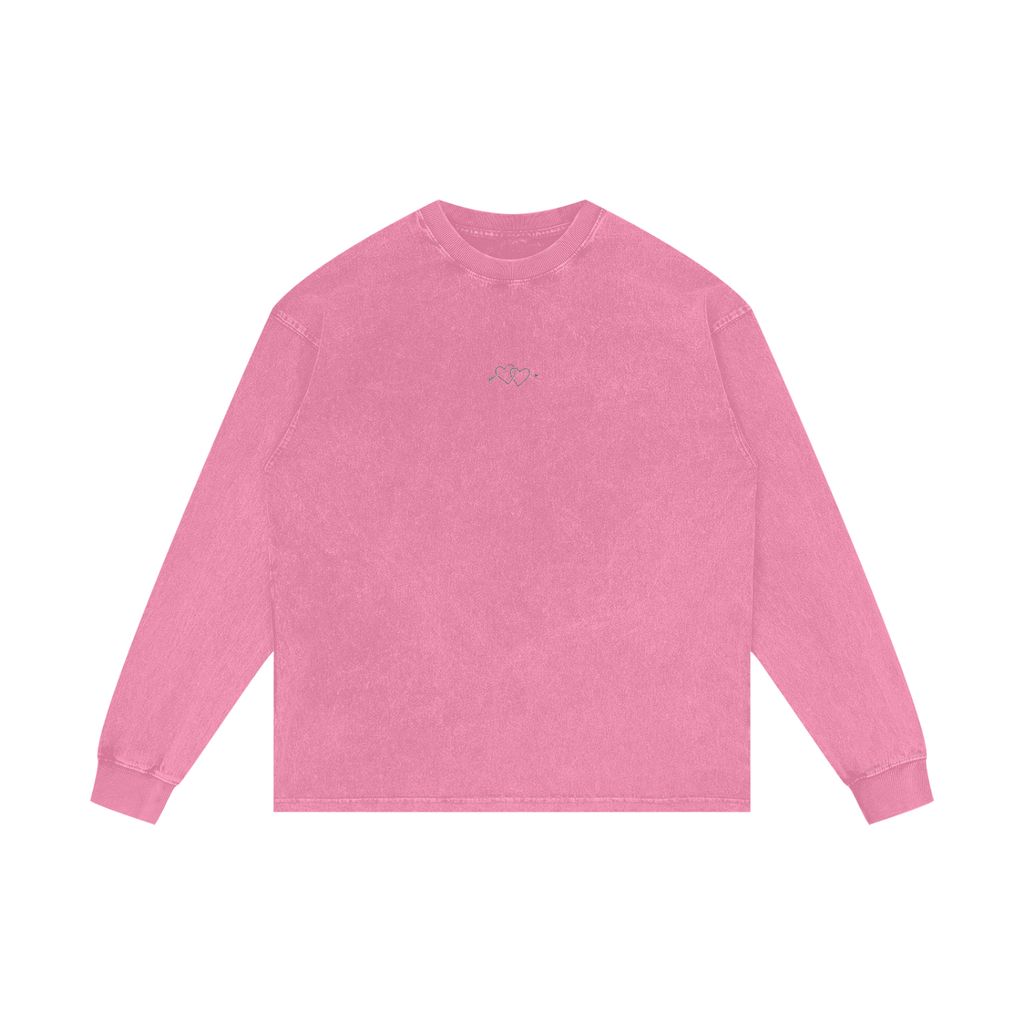 MEN'S ACID WASH PINK LONG SLEEVE