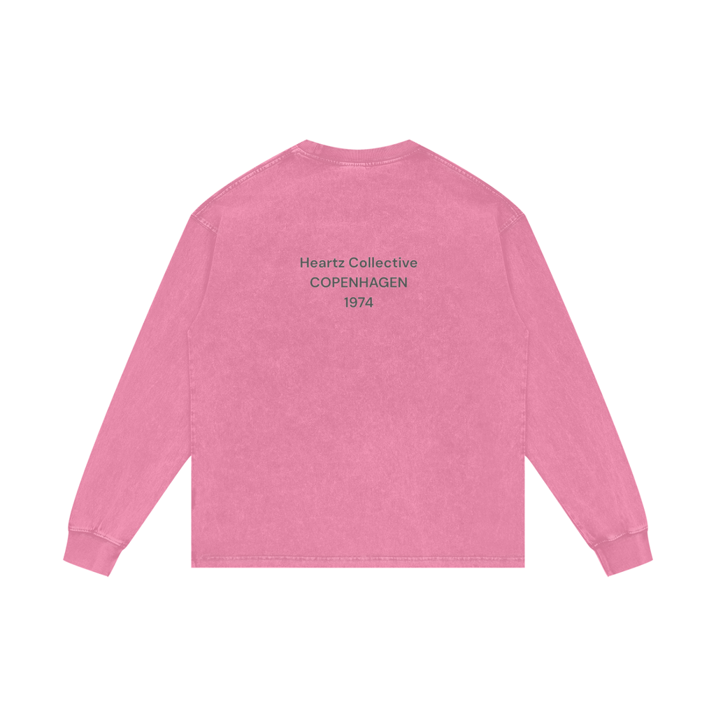 MEN'S ACID WASH PINK LONG SLEEVE